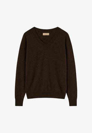 Falconeri, ULTRASOFT V-NECK - Strickpullover - brown