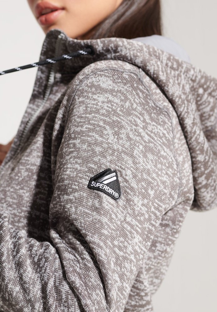 Superdry STORM HERITAGE - Zip-up sweatshirt - mid grey marl/grey -  Zalando.co.uk