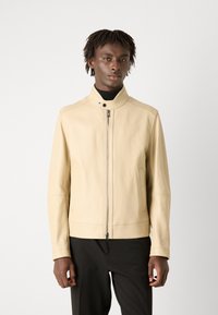 BOSS MANSELL - Δερμάτινο μπουφάν - light beige