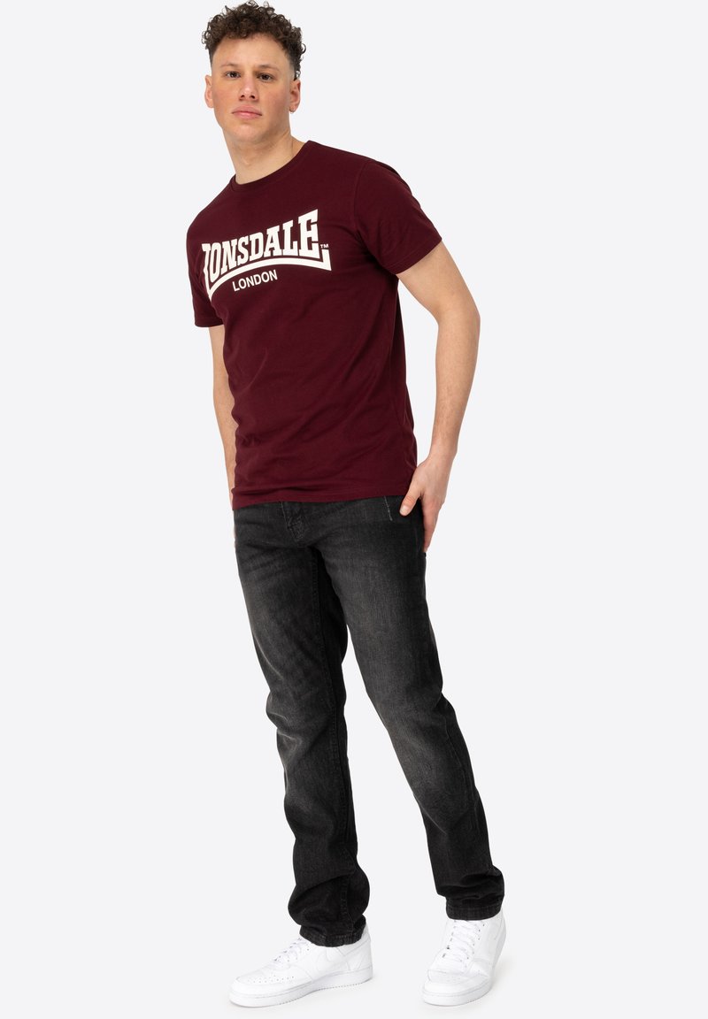 Lonsdale T-Shirt Uomo Logo – Rosso, XXL – Cotone 100% Girocollo Regular - 6