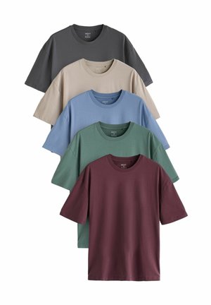 5 PACK RELAXED FIT SHORT SLEEVE CREW NECK - Basic T-shirt - blues green purple neutral