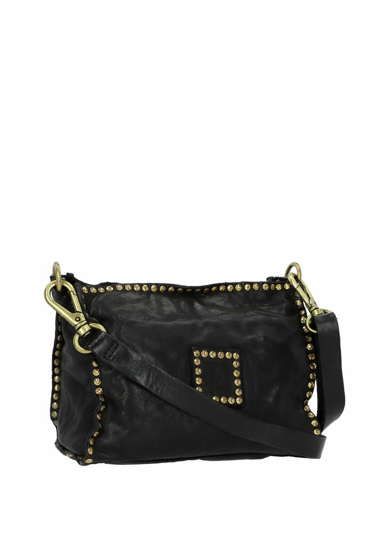 Handtasche Campomaggi Streifen Schultertasche Edera Schwarz Campomaggi