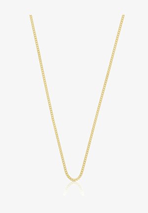 Collana in oro con finitura liscia, caratterizzata da link interconnessi in un design classico. Presenta una texture lucida e uno stile minimalista.