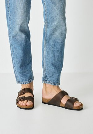 Pantolette flach - brown pull up