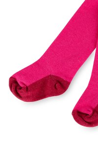Rosa Socken mit einem einfarbigen Design und dunkleren rosa Zehenabschnitten. Das Material scheint weich mit einer glatten Textur zu sein.
