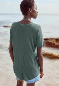 Next SLOUCH V-NECK- REGULAR FIT - Tricou basic - blue