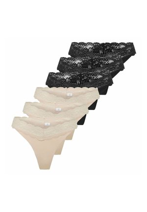 6 PACK - Perizoma - schwarz/beige