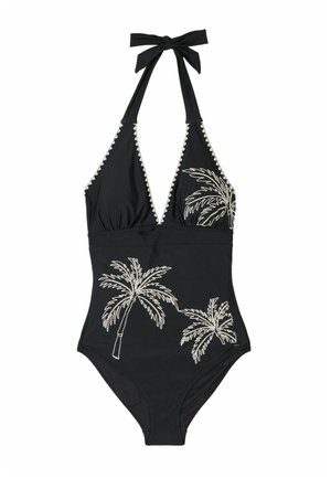FatFace, REGULAR FIT - HALTER SWIMSUIT . - Swimsuit - black cornelli