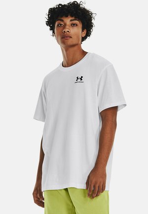 SHORT-SLEEVE GRAPH UA M LOGO EMB HEAVYWEIGHT SS - Sport T-Shirt - white