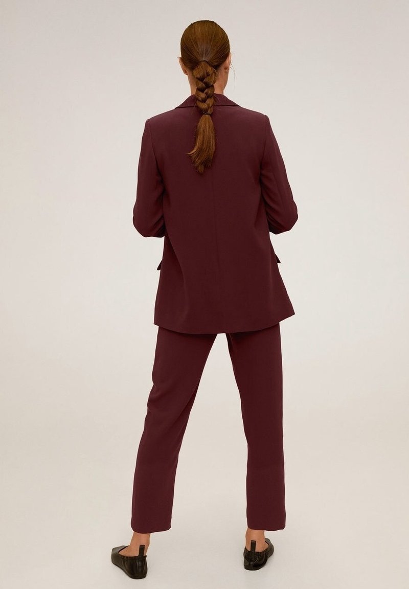 Blazer Femme Bordeaux, Taille M - Veste Classique Mi-longue En Toile, Occasion Très Bon état
