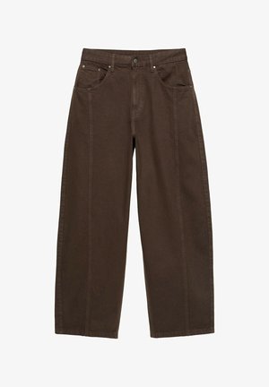 PULL&BEAR, BARREL WITH FRONT SEAM - JEANS - Baggy Jeans - brown