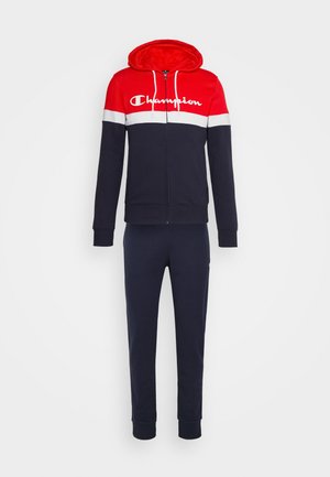 HOODED FULL ZIP SUIT - Tracksuit - navy/red/white
