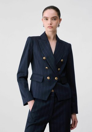 LIU JO, LIU JO PINSTRIPE DOUBLE-BREASTED BLAZER - Blazer - dark blue