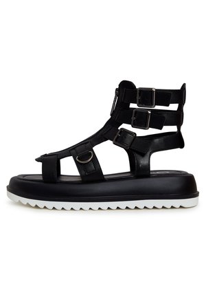 Sandalen met plateauzool - black