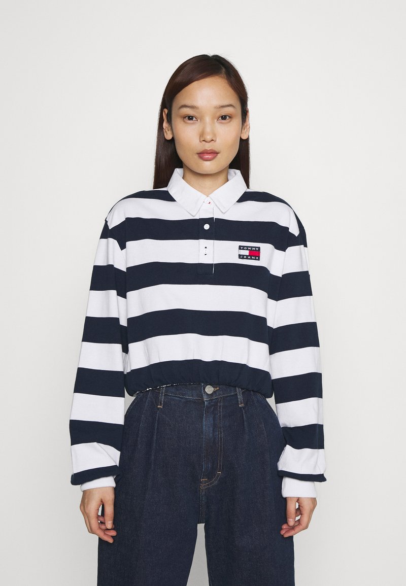 Tommy Jeans STRIPED RUGBY Polo shirt twilight navy/dark blue