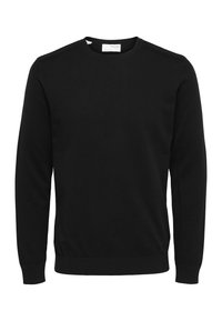 SLHBERG CREW NECK - Strickpullover - black