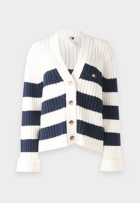 Tommy Jeans FLAG - Chaqueta de punto - ancient white