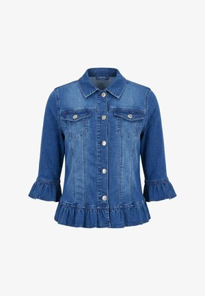 MIAMODA, JEANSJACKE, VOLANTS, STRETCHDENIM, 3/4-ÄRMEL - Cowboyjakker - blue denim