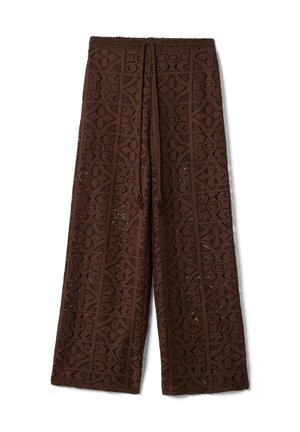 PIOMBO, WIDE-LEG TROUSERS WITH ELASTICATED WAISTBAND - Pantalones - brown