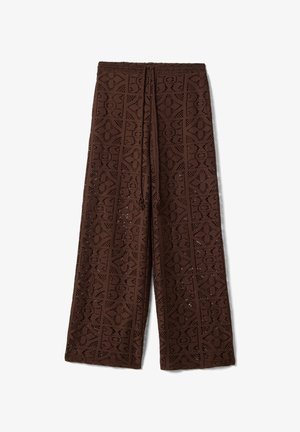 PIOMBO, WIDE-LEG TROUSERS WITH ELASTICATED WAISTBAND - Pantalones - brown