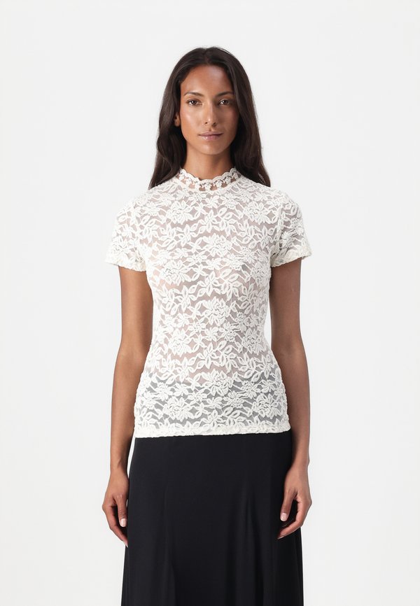 DELICIA CAPSLEEVE REGULAR T NECK - Print T-shirt - ivory