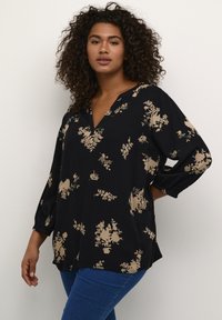 Kaffe Curve CLAIRA  - Blůza - black brown flower print