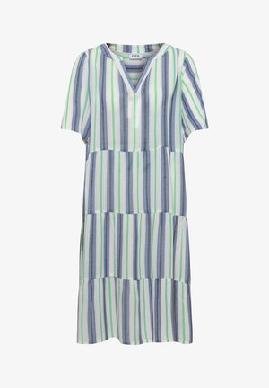 Cecil, KNIELANGES KLEID MIT SPLIT NECK UND STREIFEN - Day dress - vanilla white