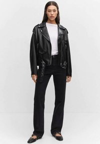 Mango Veste en similicuir - black