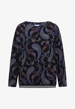Cecil, SHIRT MIT BOAT NECK UND RIPPDETAIL - T-shirt à manches longues - urban dark blue