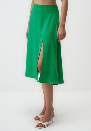 MIDI WITH SIDE SLIT - A-lijn rok - green