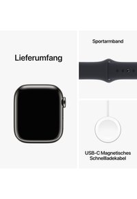 Apple APPLE WATCH SERIES 9 GPS + CELLULAR 41MM S/M - Smartwatch - graphite stainless steel case/midnight sport band