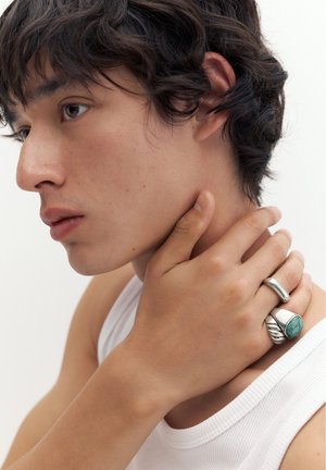 PULL&BEAR, METALLIC - 3-PACK OF RINGS - Anello - metallic grey