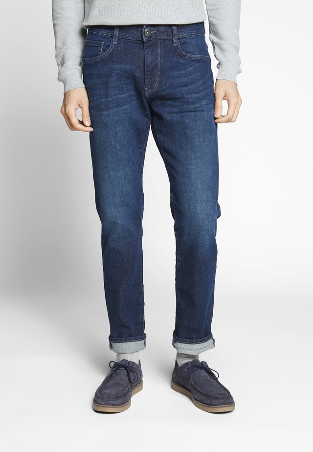 MARVIN - Straight leg jeans - dark stone wash denim blue