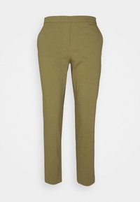 Olijfgroene broek van gestructureerde stof, met een slim fit, een middelhoge taille en standaardzakken op de zijnaad.