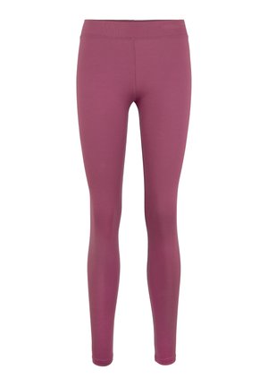 Leggings in een lichte mauve kleur, gemaakt van rekbare stof met een gladde textuur, met een elastische tailleband en een aangesloten silhouet.