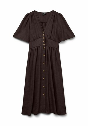 Vero Moda Curve VMCMELANEY MIDI - Robe chemise - chocolate torte