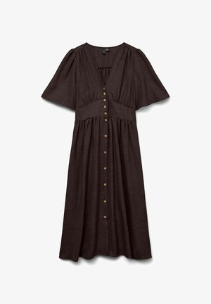 Vero Moda Curve VMCMELANEY MIDI - Abito a camicia - chocolate torte