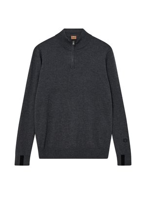 GADAM SOFT ZIP TURTLE NECK  - Strickpullover - charcoal melange