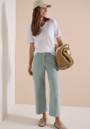 Cecil, 7/8 HIGH-WAIST JEANS IN A LOOSE FIT - Wide leg - crystal mint