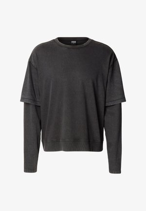 Urban Classics, WASHED DOUBLE LAYERED LONGSLEEVE - Sweatshirt - black