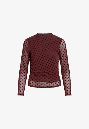 VILA, VIRIKKE L/S FUNNEL NECK TOP - NOOS - Longsleeve - port royale