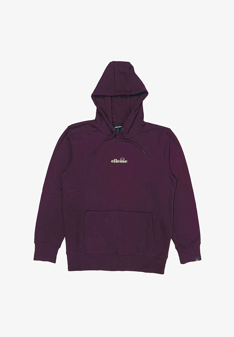 Lila Kapuzenpullover aus Baumwollmischung, mit einer Vorderfronttasche, Kordelzug-Kapuze und einem kleinen silbernen Logo auf der Brust.