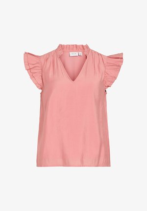 VILA, CAP SLEEVE TOP VIANU V-NECK - Camicetta - mauveglow