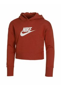 Nike Performance CLUB FRENCH CROPPED  - Jersey con capucha - canyon rust white