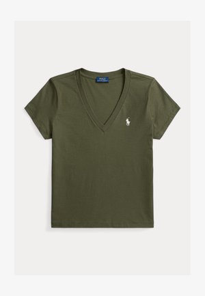 Polo Ralph Lauren, COTTON JERSEY V-NECK TEE - Βασικό μπλουζάκι - dense olive