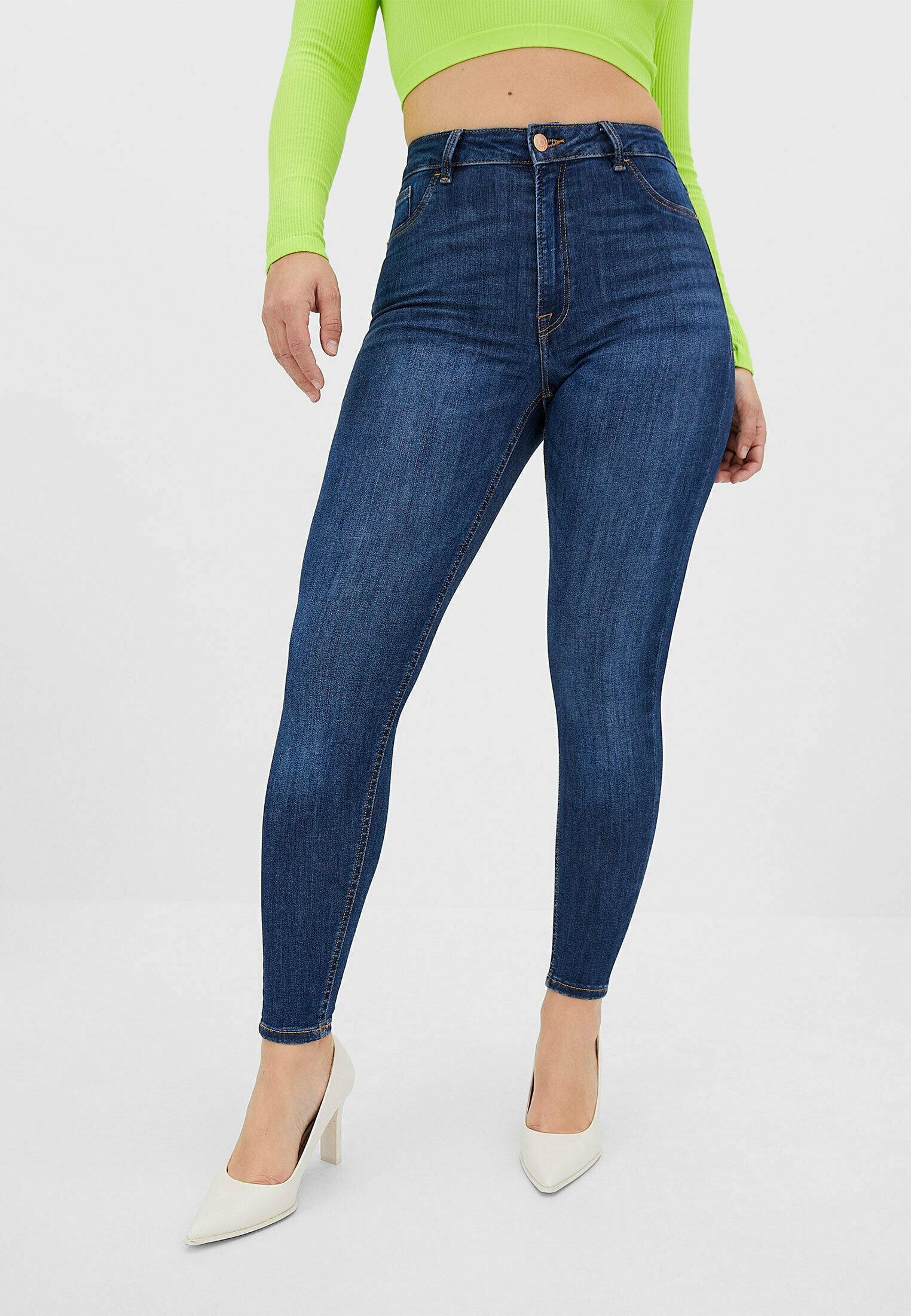 Stradivarius ONE SIZE - Jeans Skinny Fit - mottled royal blue/blu reale  screziato - Zalando