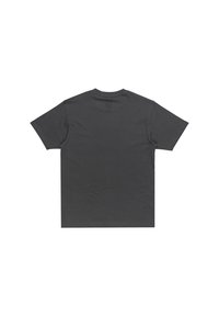 Grå kortärmad t-shirt med rund halsringning, med en mjuk bomullstextur och utan synliga grafiska motiv eller designer på baksidan.