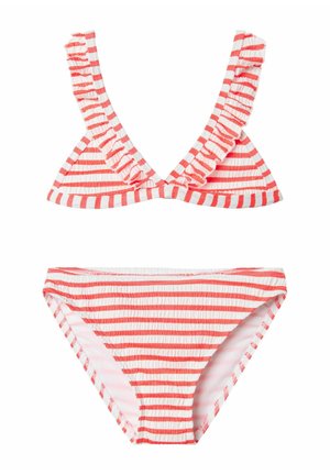 GESTREIFTE SET - Bikini - fiery coral
