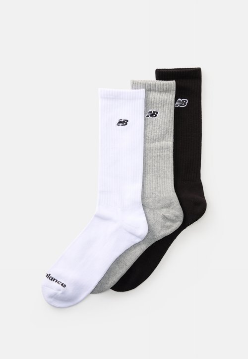 New Balance PATCH LOGO CREW UNISEX 3 PACK - Șosete - white/grey/black