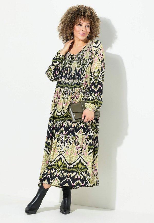 ETHNO PRINT SMOCKED LONG SLEEVE  - Freizeitkleid